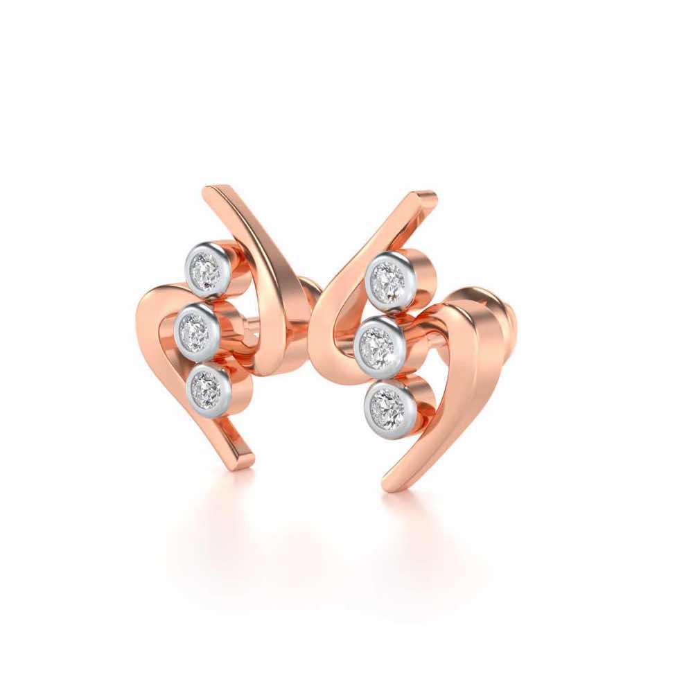 Lightening Silver Earrings - Rose Gold - Image 3