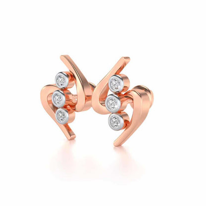 Lightening Silver Earrings - Rose Gold - Image 3