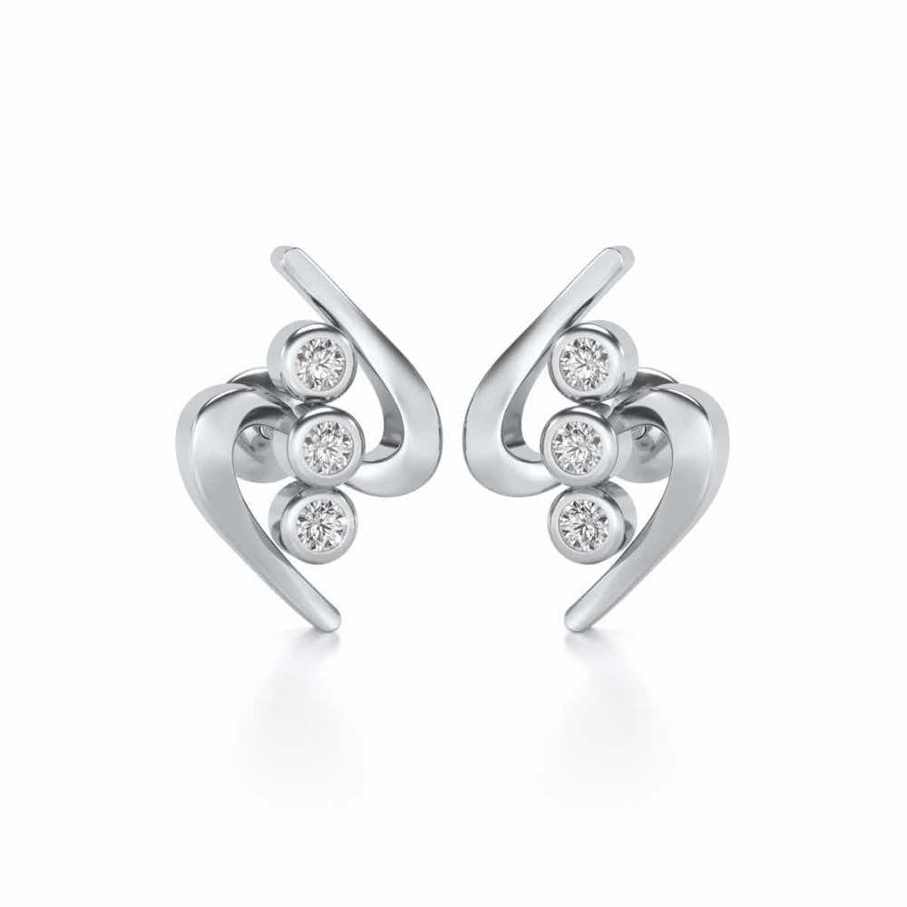 Lightening Silver Earrings - White Gold - Image 1