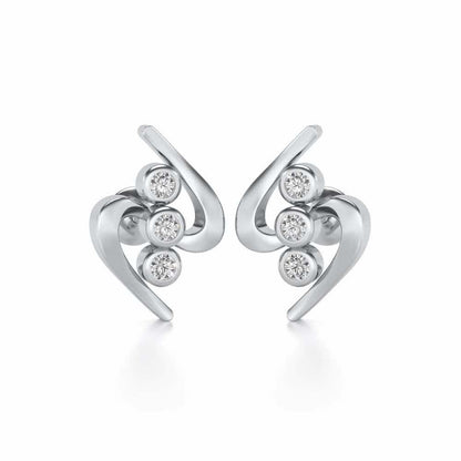 Lightening Silver Earrings - White Gold - Image 1