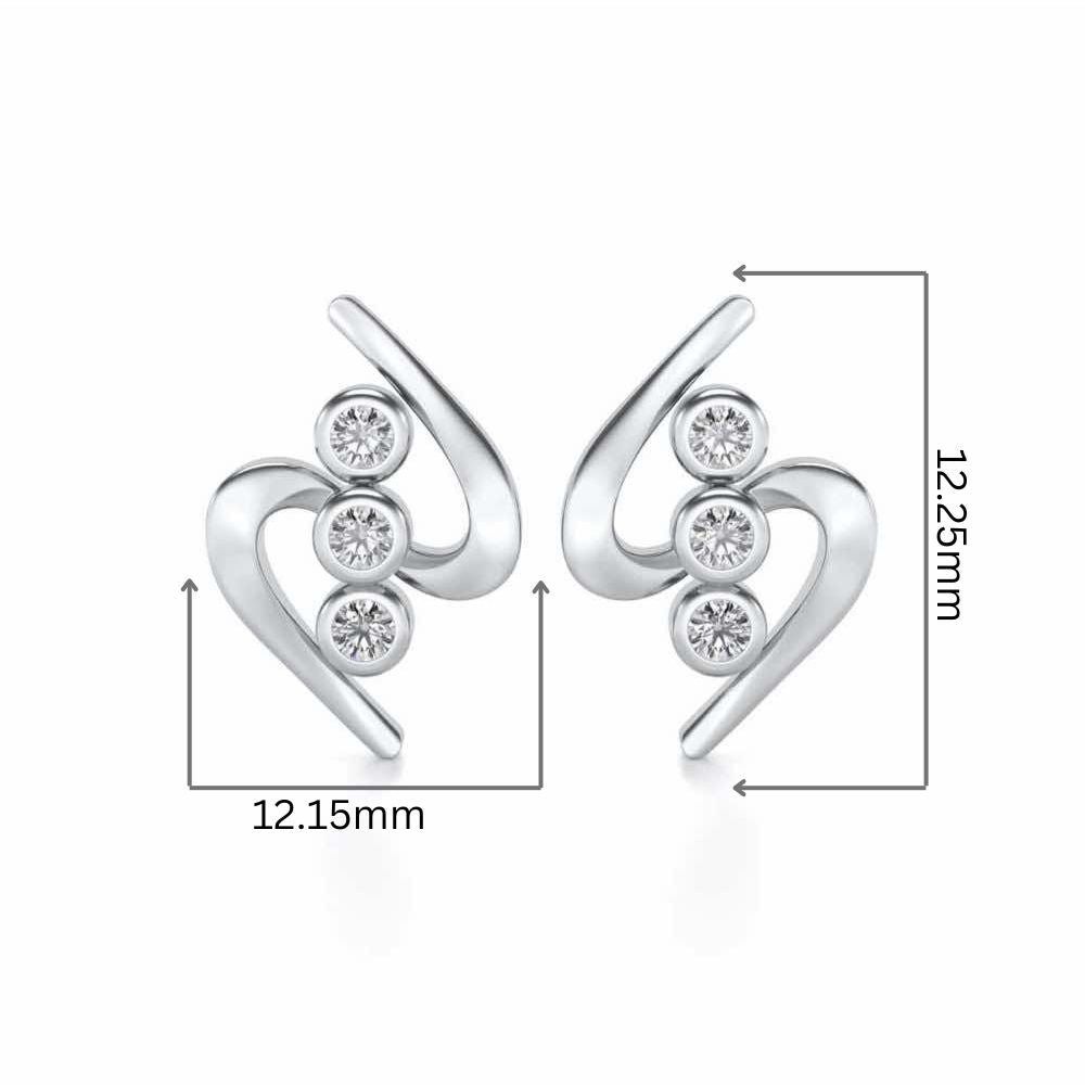 Lightening Silver Earrings - White Gold - Image 2