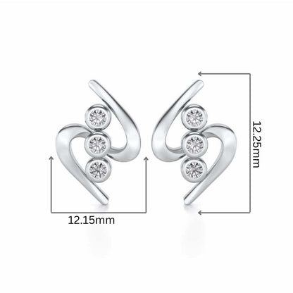 Lightening Silver Earrings - White Gold - Image 2