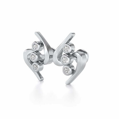 Lightening Silver Earrings - White Gold - Image 3