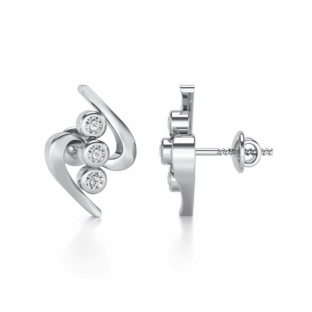 Lightening Silver Earrings - White Gold - Image 4