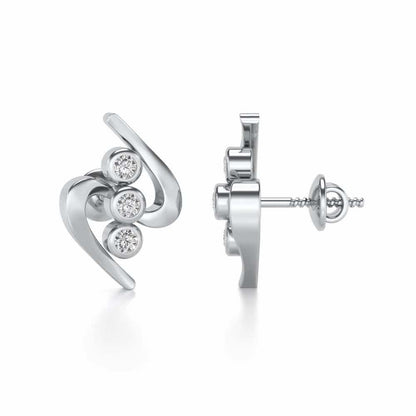 Lightening Silver Earrings - White Gold - Image 4
