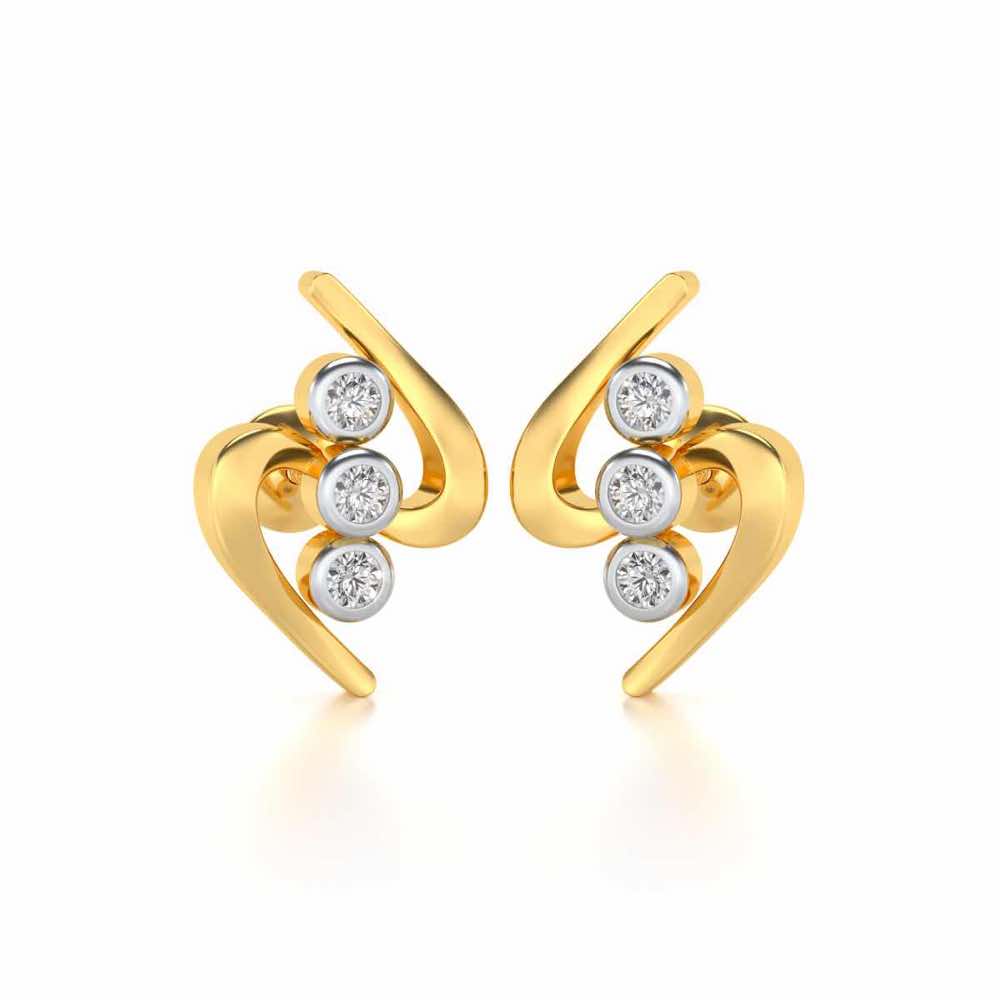Lightening Silver Earrings - Yellow Gold - Image 1