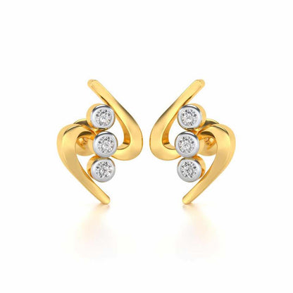 Lightening Silver Earrings - Yellow Gold - Image 1