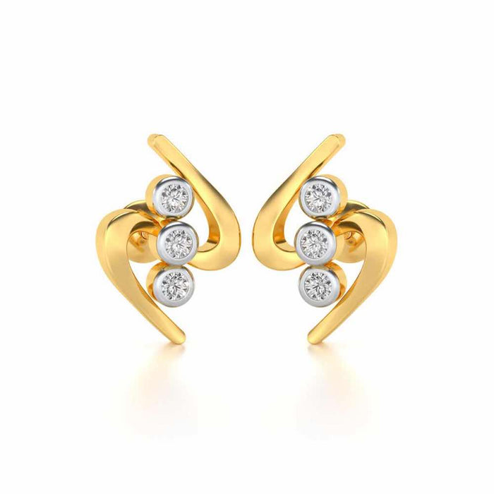 Lightening Silver Earrings - Yellow Gold - Image 1