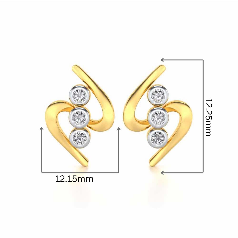 Lightening Silver Earrings - Yellow Gold - Image 2