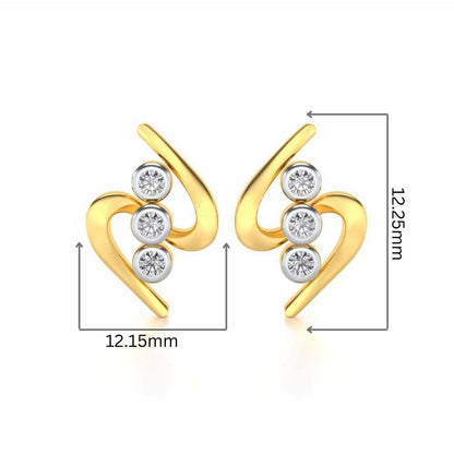 Lightening Silver Earrings - Yellow Gold - Image 2