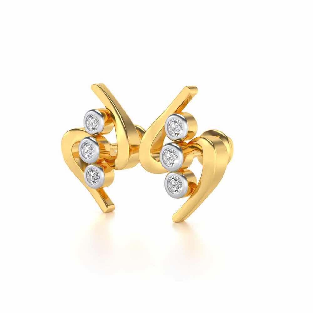 Lightening Silver Earrings - Yellow Gold - Image 3