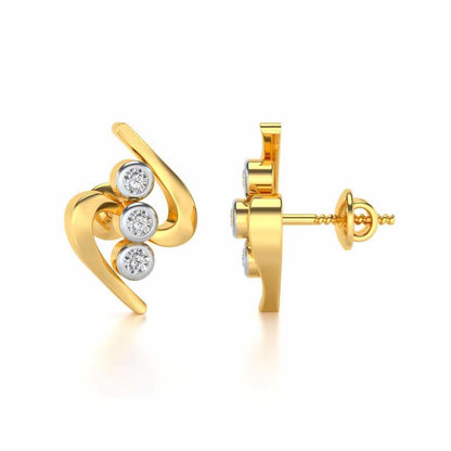 Lightening Silver Earrings - Yellow Gold - Image 4