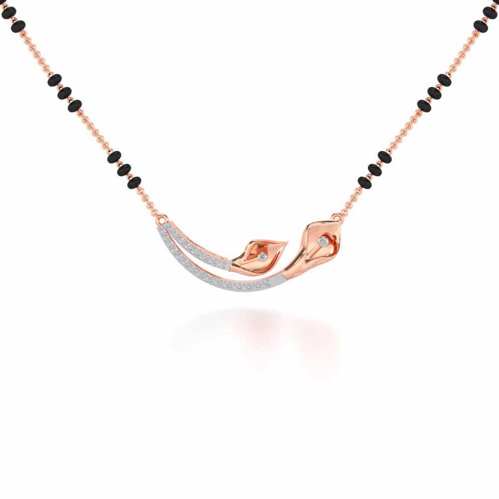 Lily Heaven Silver Mangalsutra - Rose Gold - Image 1