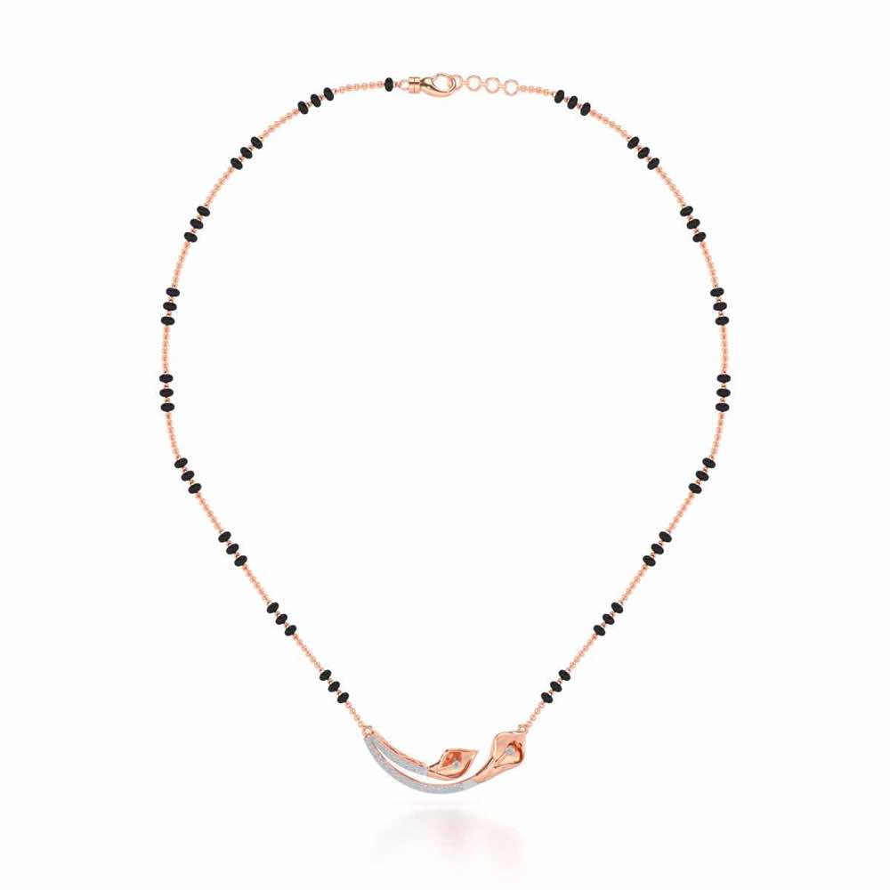 Lily Heaven Silver Mangalsutra - Rose Gold - Image 3