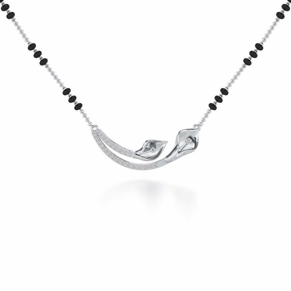 Lily Heaven Silver Mangalsutra - White Gold - Image 1