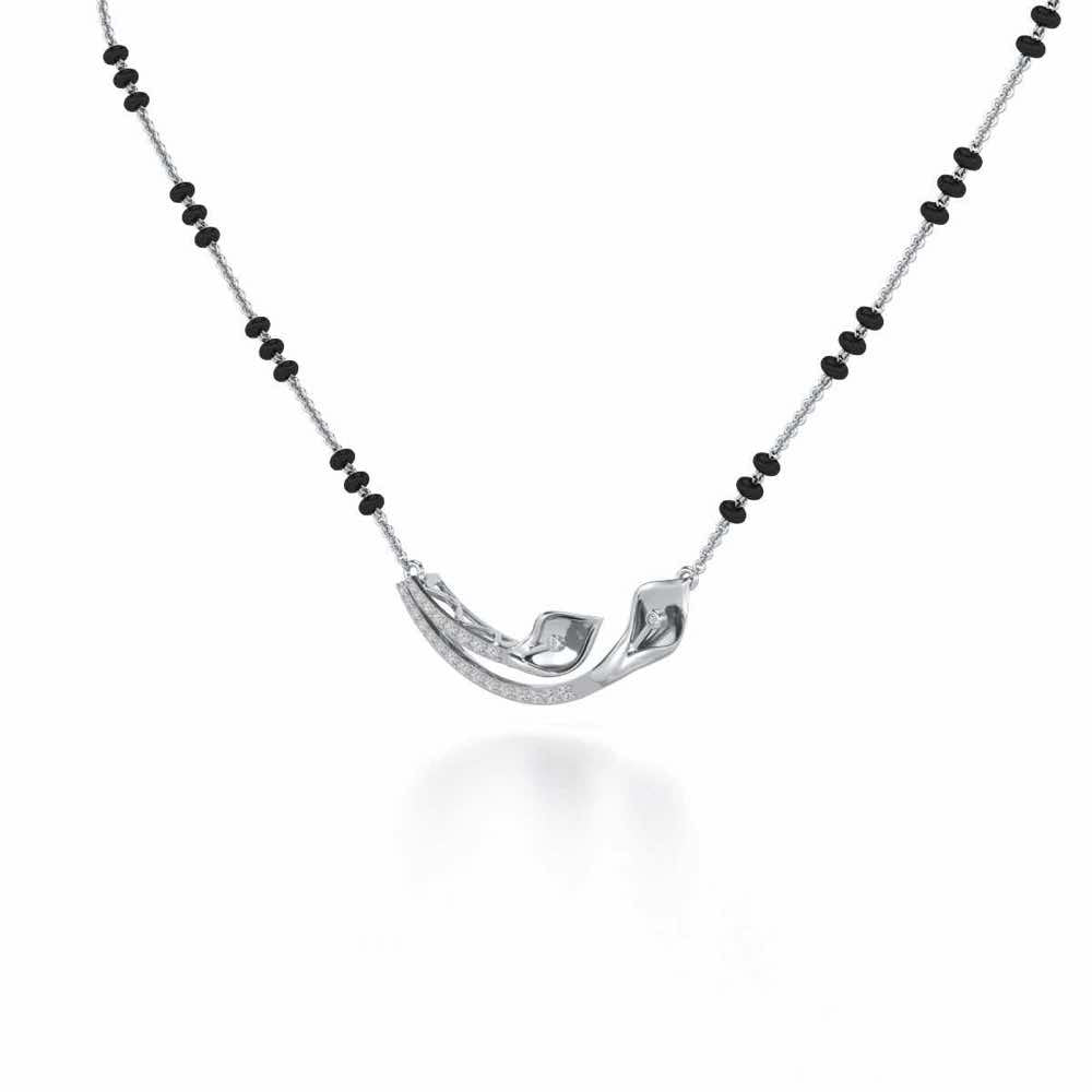 Lily Heaven Silver Mangalsutra - White Gold - Image 2