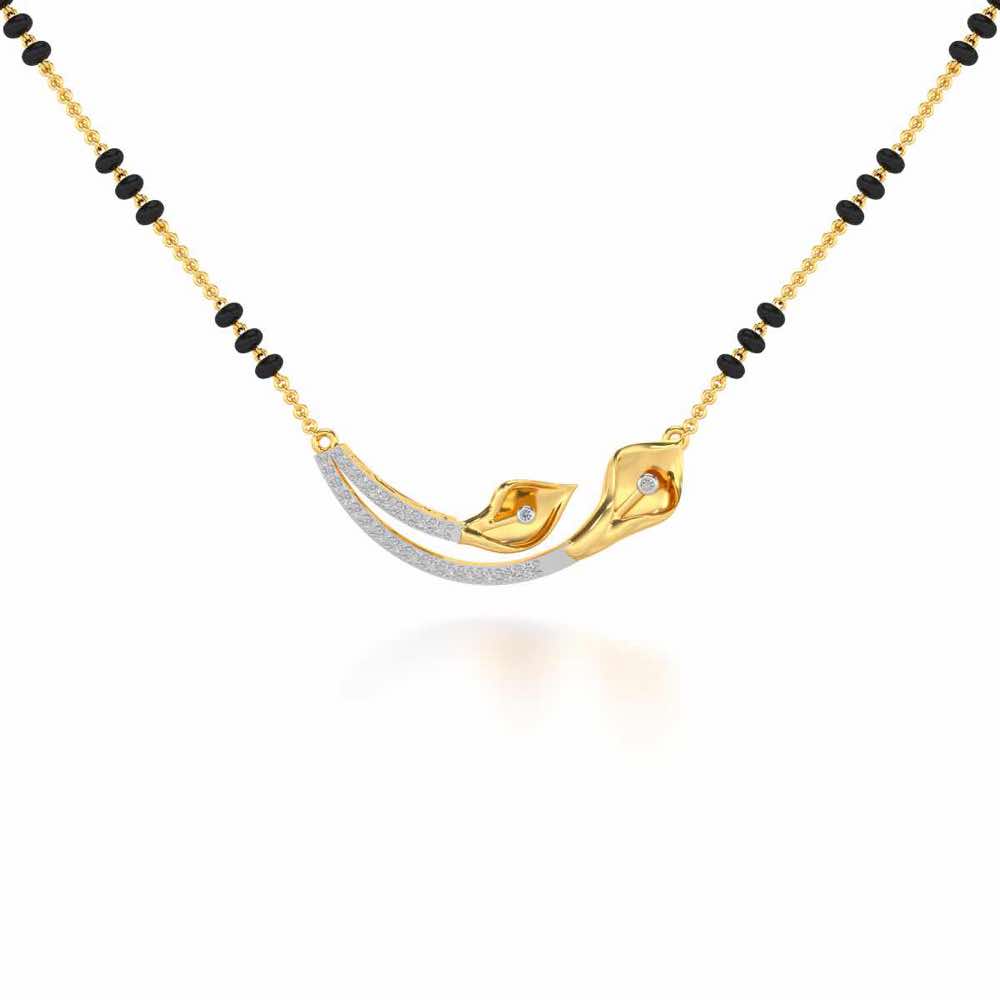 Lily Heaven Silver Mangalsutra - Yellow Gold - Image 1