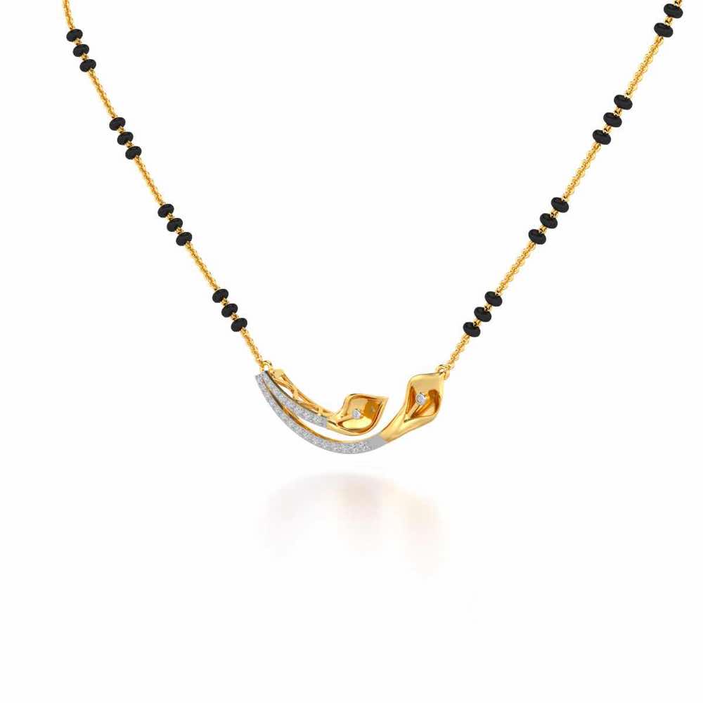Lily Heaven Silver Mangalsutra - Yellow Gold - Image 2