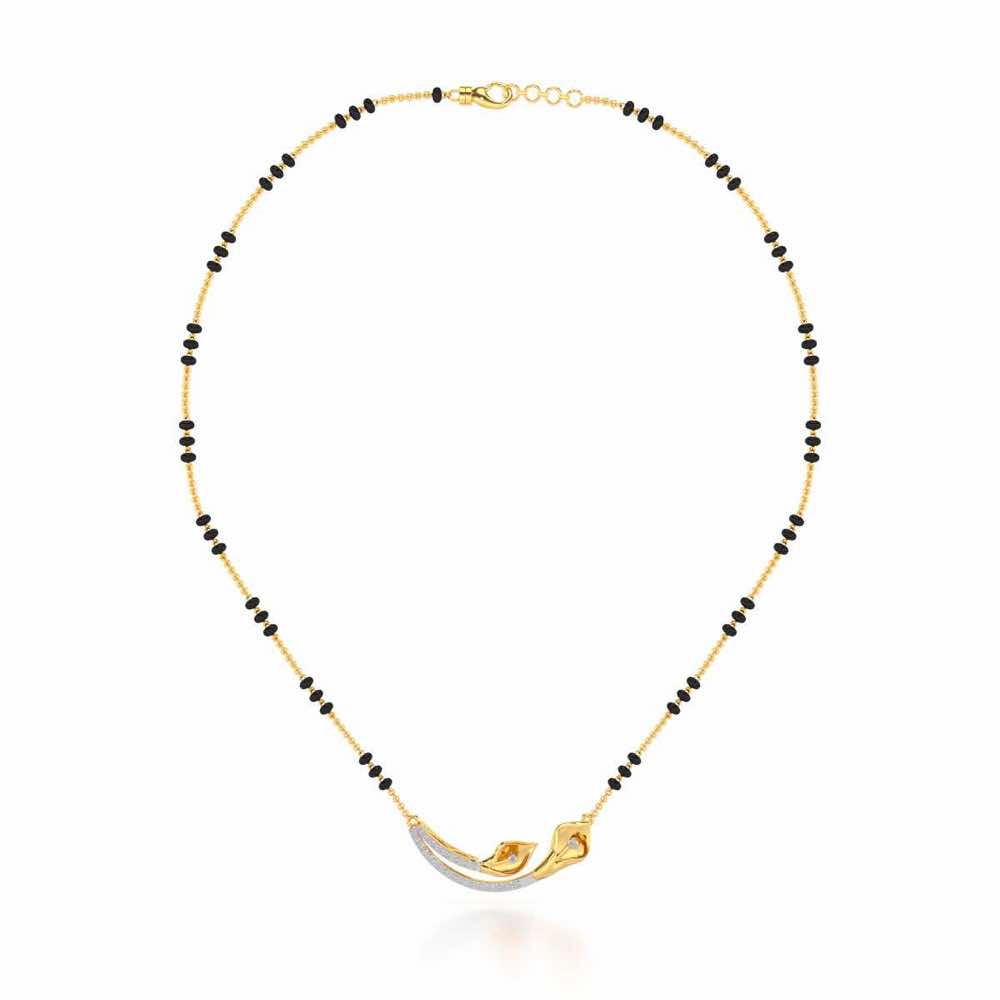 Lily Heaven Silver Mangalsutra - Yellow Gold - Image 3