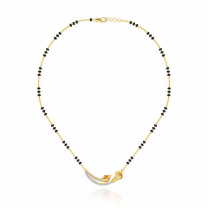 Lily Heaven Silver Mangalsutra - Yellow Gold - Image 3
