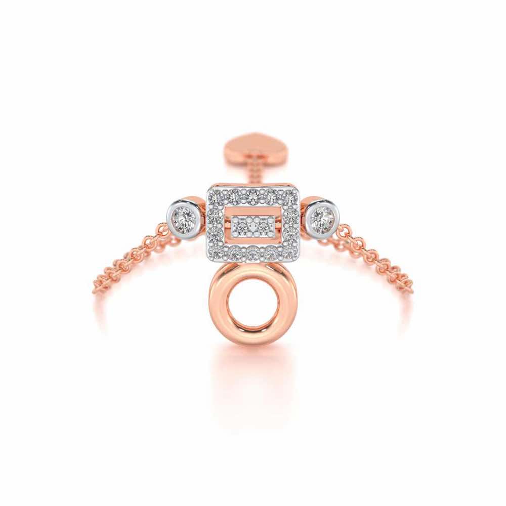 Lindsey Radiant Adjustable Silver Ring - Rose Gold - Image 1