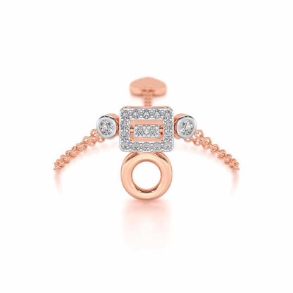 Lindsey Radiant Adjustable Silver Ring - Rose Gold - Image 1