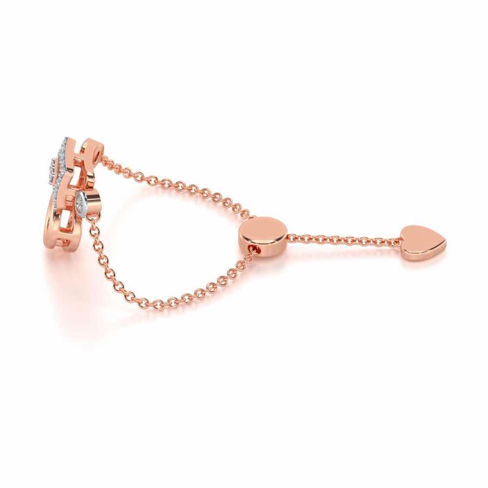 Lindsey Radiant Adjustable Silver Ring - Rose Gold - Image 3