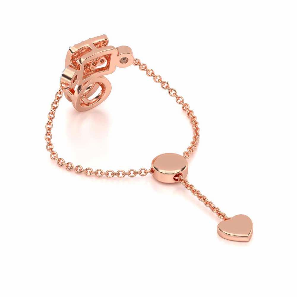 Lindsey Radiant Adjustable Silver Ring - Rose Gold - Image 4