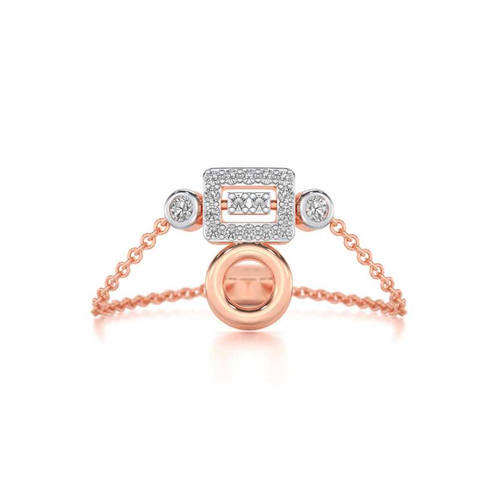 Lindsey Radiant Adjustable Silver Ring - Rose Gold - Image 5
