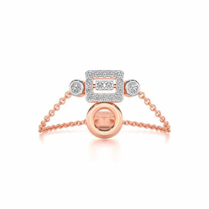 Lindsey Radiant Adjustable Silver Ring - Rose Gold - Image 5