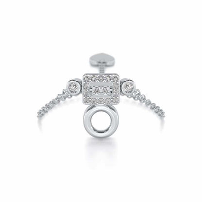 Lindsey Radiant Adjustable Silver Ring - White Gold - Image 1