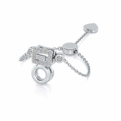 Lindsey Radiant Adjustable Silver Ring - White Gold - Image 2