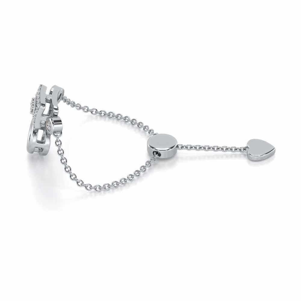Lindsey Radiant Adjustable Silver Ring - White Gold - Image 3