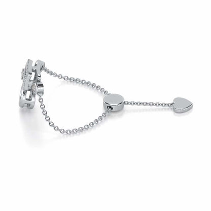 Lindsey Radiant Adjustable Silver Ring - White Gold - Image 3