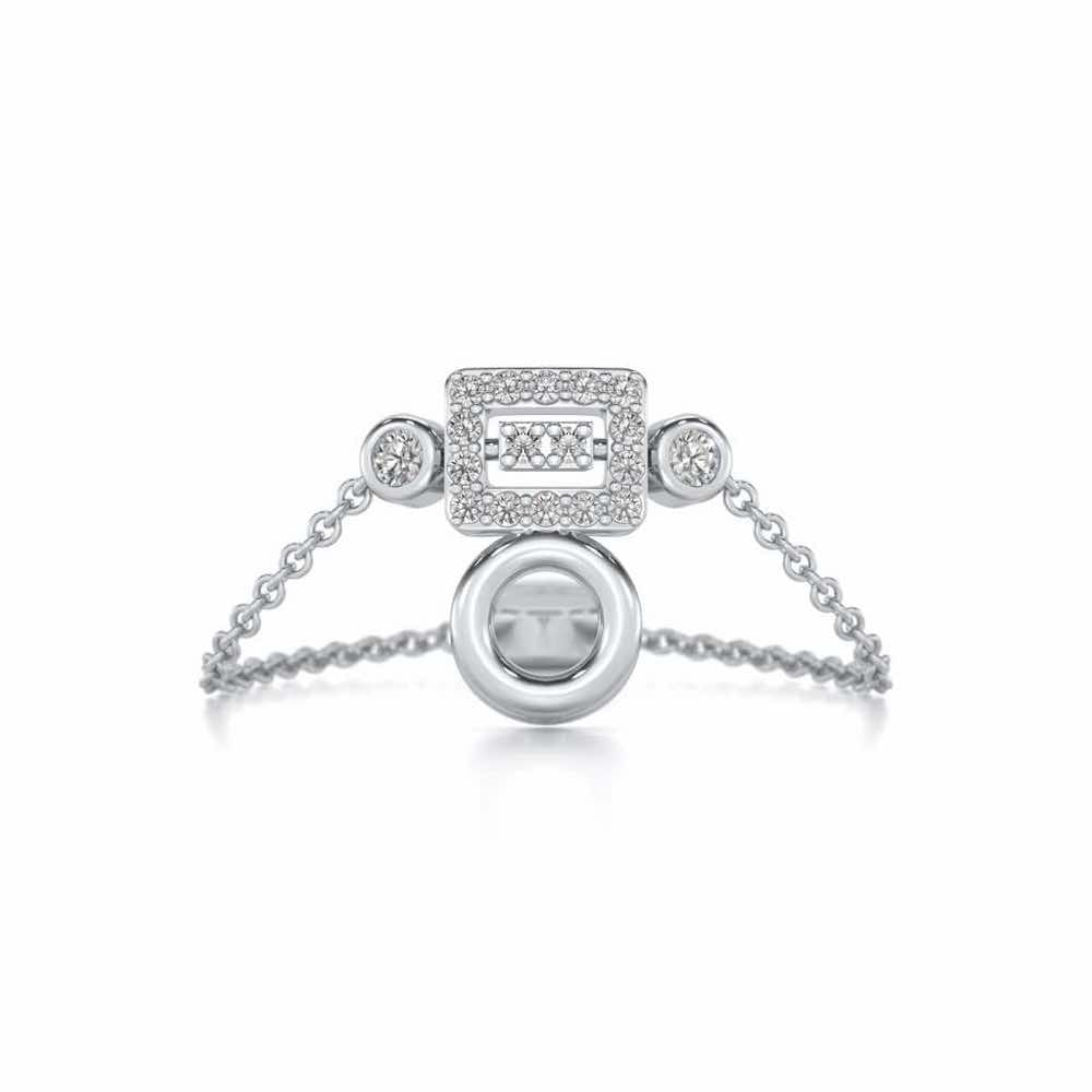 Lindsey Radiant Adjustable Silver Ring - White Gold - Image 5