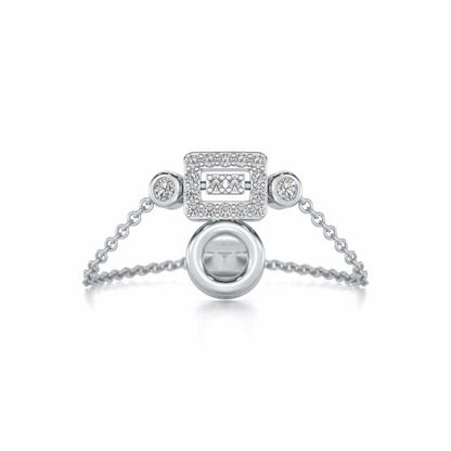 Lindsey Radiant Adjustable Silver Ring - White Gold - Image 5