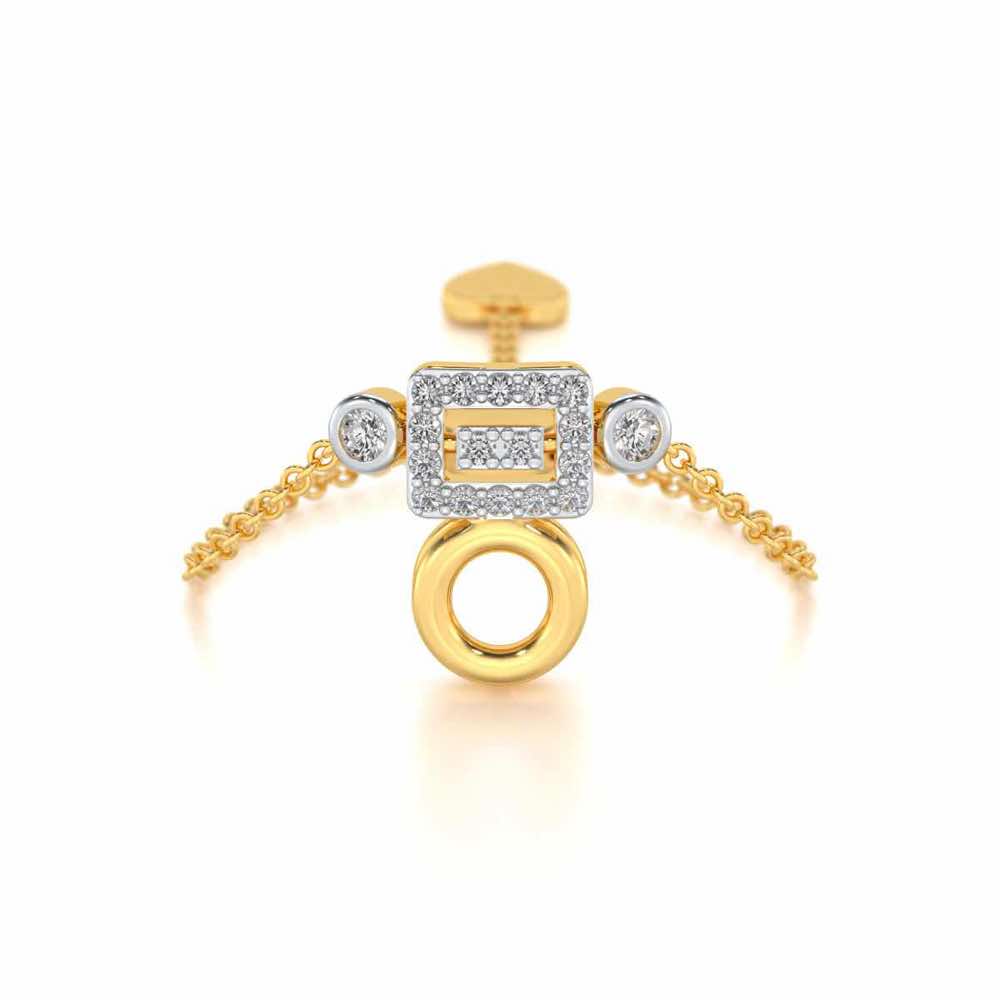 Lindsey Radiant Adjustable Silver Ring - Yellow Gold - Image 1