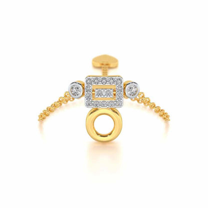 Lindsey Radiant Adjustable Silver Ring - Yellow Gold - Image 1