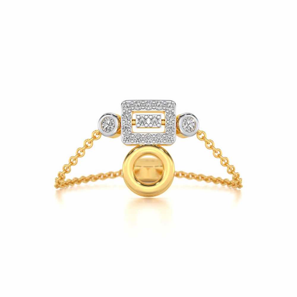 Lindsey Radiant Adjustable Silver Ring - Yellow Gold - Image 5