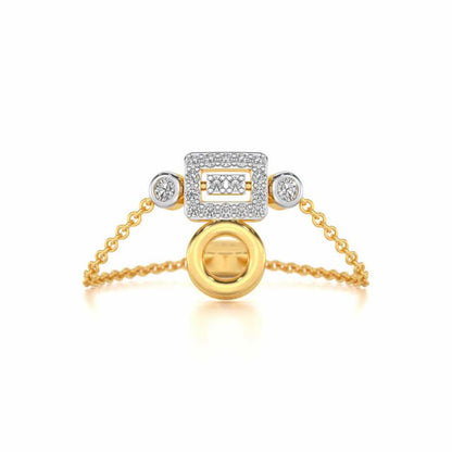 Lindsey Radiant Adjustable Silver Ring - Yellow Gold - Image 5