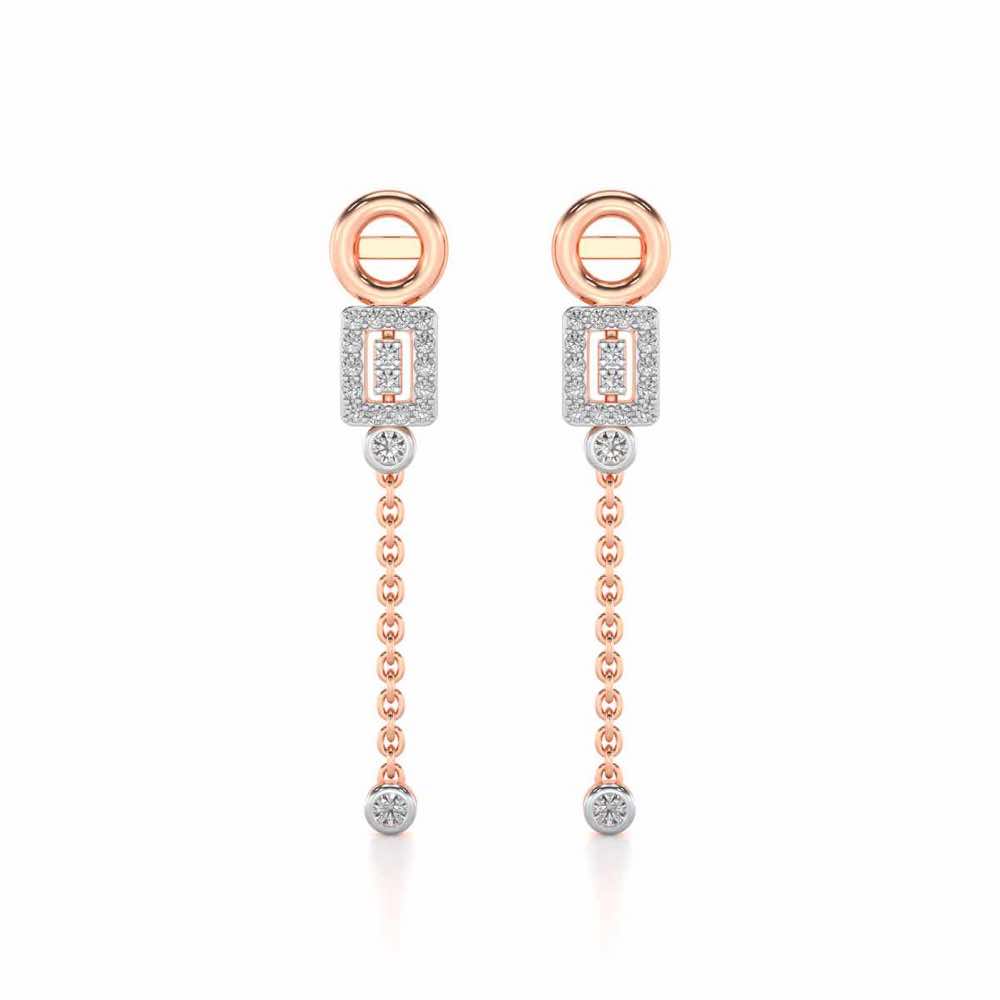 Lindsey Radiant Silver Earrings - Rose Gold - Image 1