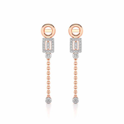 Lindsey Radiant Silver Earrings - Rose Gold - Image 1