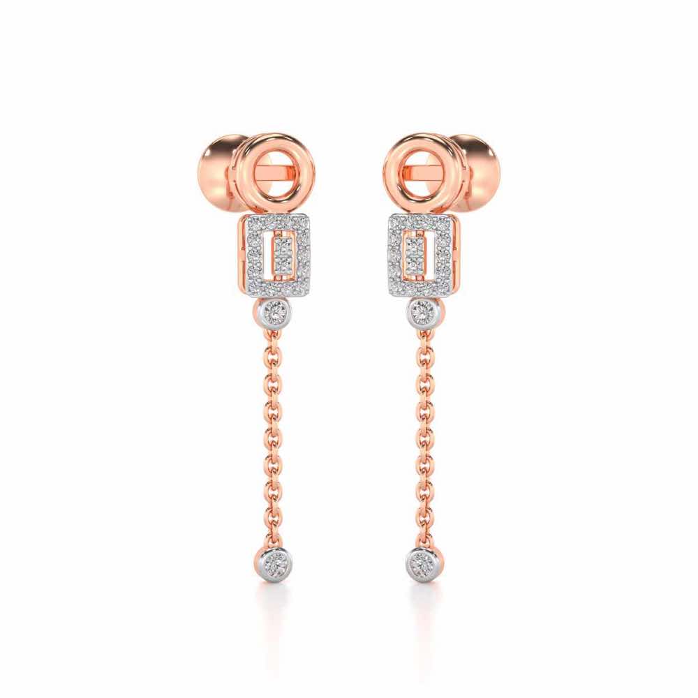 Lindsey Radiant Silver Earrings - Rose Gold - Image 2