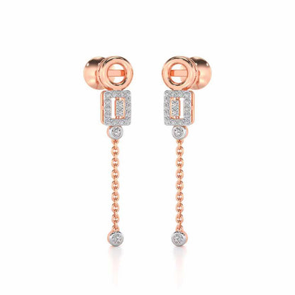 Lindsey Radiant Silver Earrings - Rose Gold - Image 2