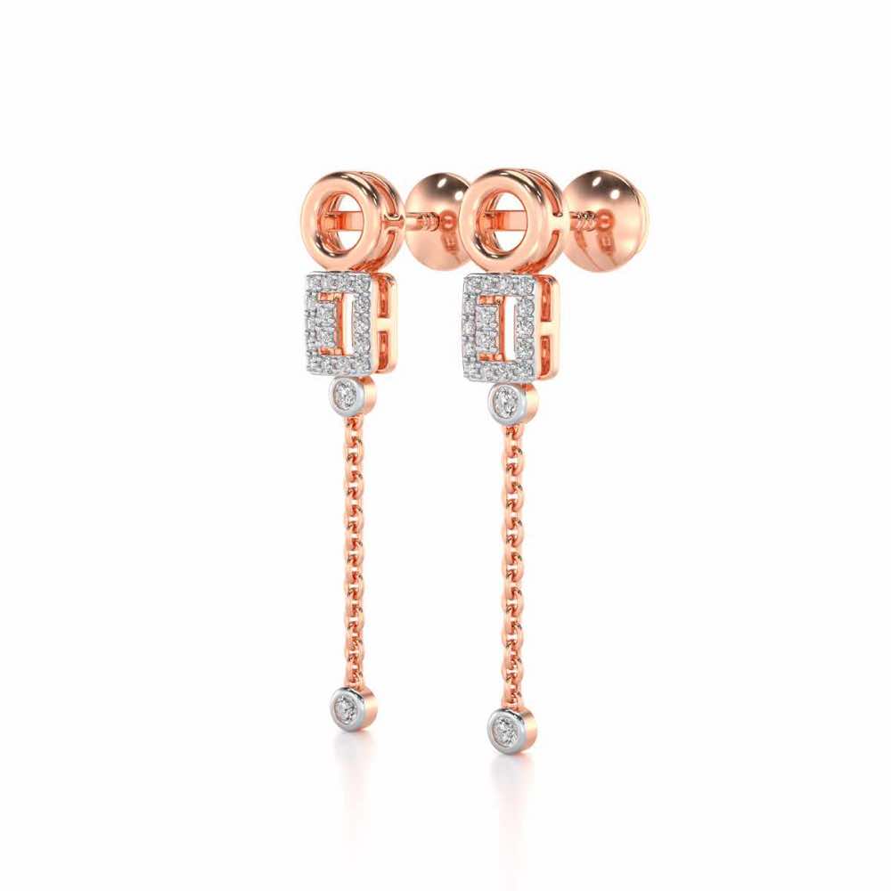 Lindsey Radiant Silver Earrings - Rose Gold - Image 3