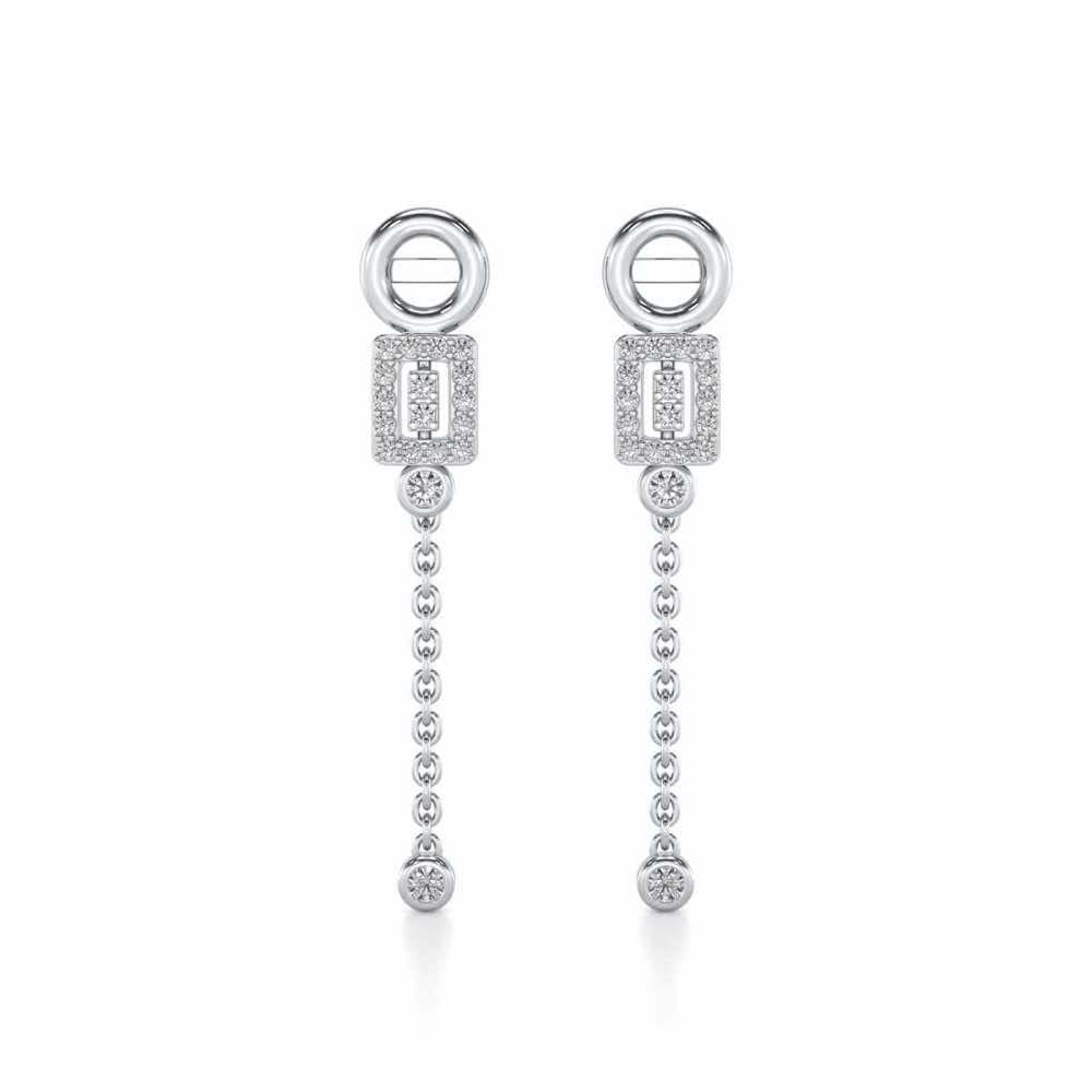 Lindsey Radiant Silver Earrings - White Gold - Image 1