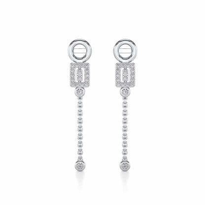 Lindsey Radiant Silver Earrings - White Gold - Image 1