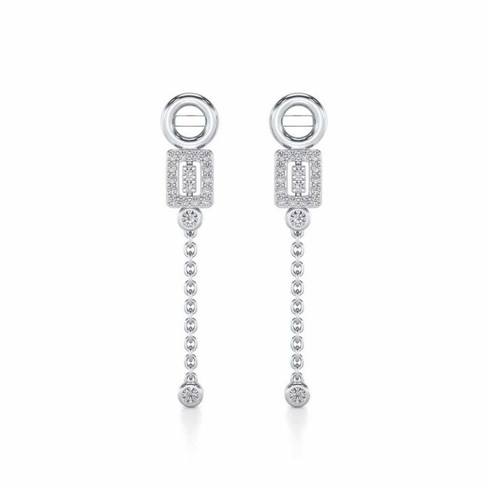 Lindsey Radiant Silver Earrings - White Gold - Image 1