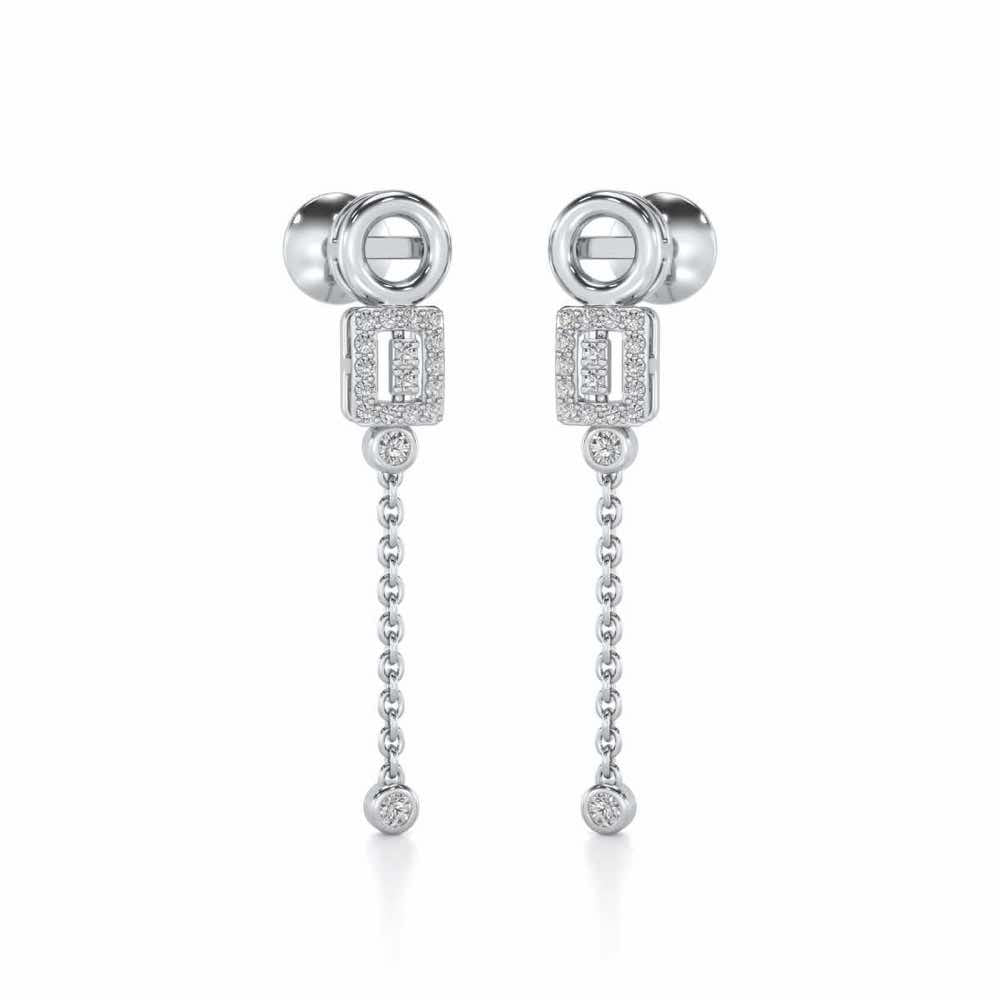 Lindsey Radiant Silver Earrings - White Gold - Image 2