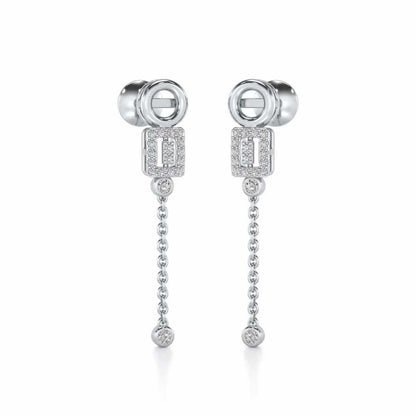 Lindsey Radiant Silver Earrings - White Gold - Image 2